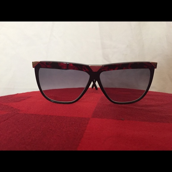 Vintage Marcolin sunglasses. Black with red brow - Picture 3 of 6